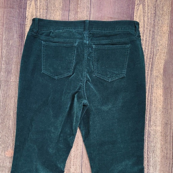 Market & Spruce Womens Corduroy Pants Size 12 Solid Dark Green Skinny Stretch - Picture 4 of 8